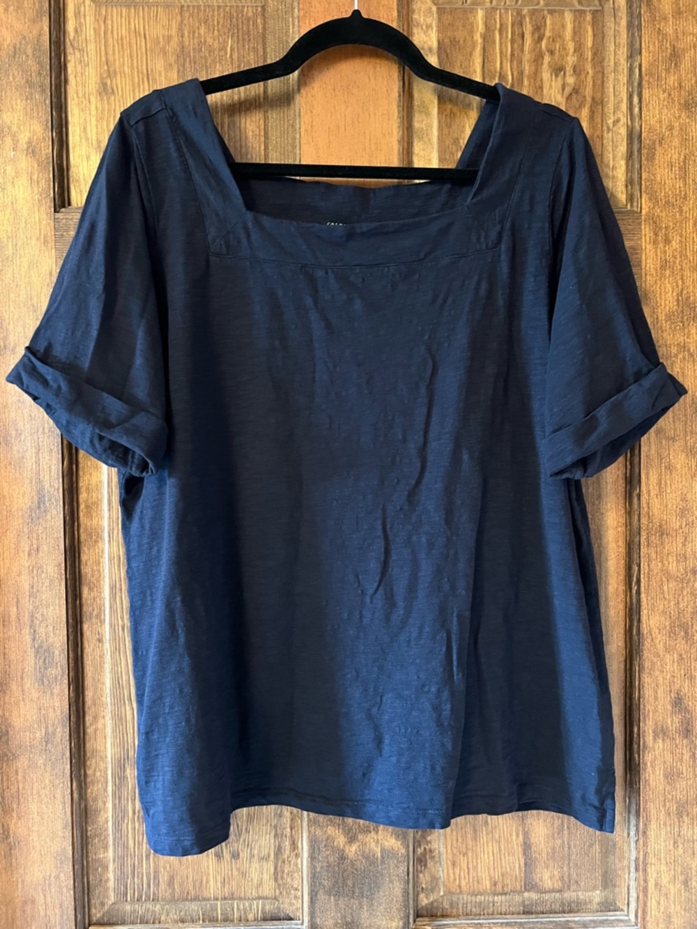 Talbots Women’s Navy Square-Neck Short-Sleeve Top